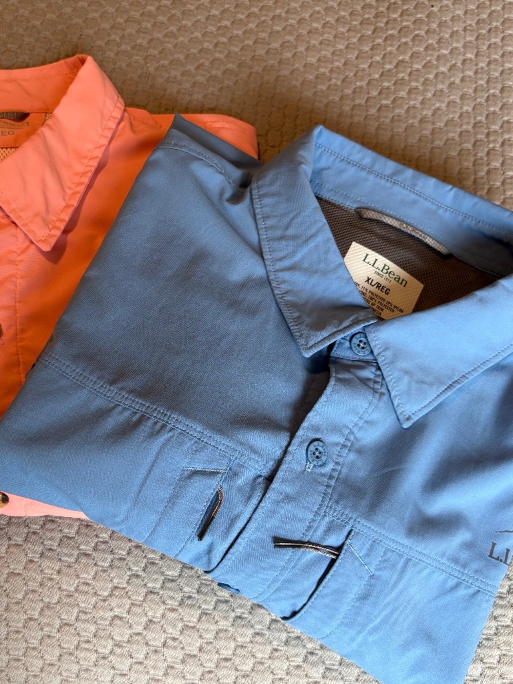 LL Bean Tropicwear Shirt XL Blue Long Sleeve Lightweight Outdoor Fishing Hiking